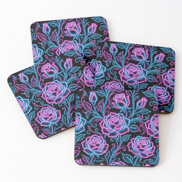 Item preview, Luminous Cyan and Pink Rose Outlines designed and sold by LuisWorks.