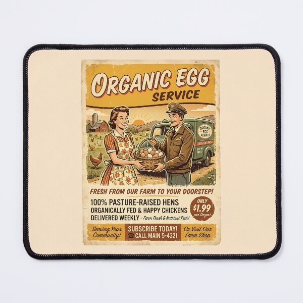 Item preview, Organic Egg Service Retro Advertisement designed and sold by SplashTastic.