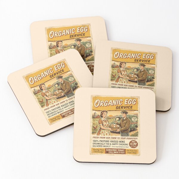 Item preview, Organic Egg Service Retro Advertisement designed and sold by SplashTastic.