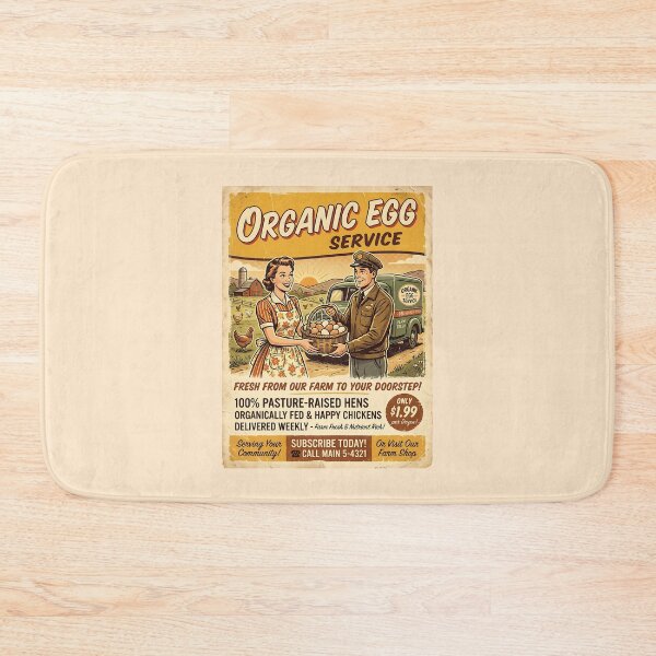Item preview, Organic Egg Service Retro Advertisement designed and sold by SplashTastic.