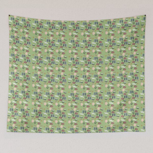 Item preview, Cute Travel Pattern — Suitcase, Map, Passport & Hot Air Balloon Green Adventure Print designed and sold by DonnaRaine.
