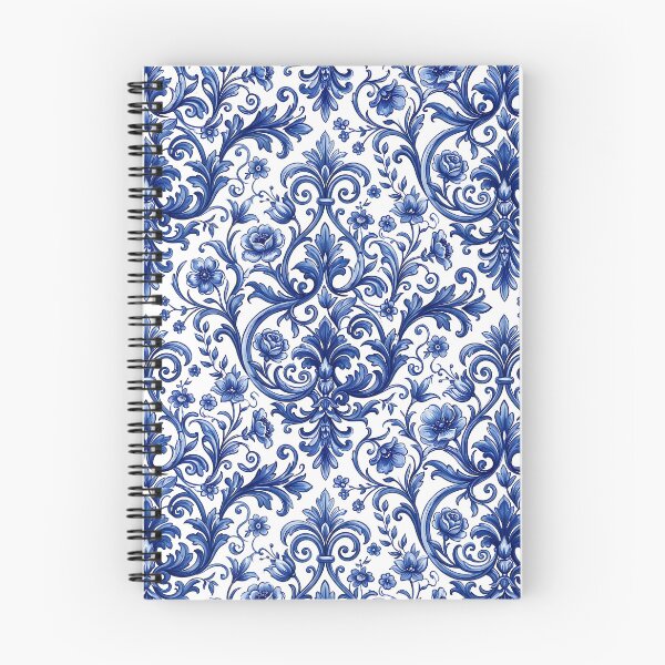 Item preview, Blue Baroque Ornamental Floral Pattern designed and sold by SplashTastic.