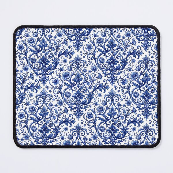 Item preview, Blue Baroque Ornamental Floral Pattern designed and sold by SplashTastic.