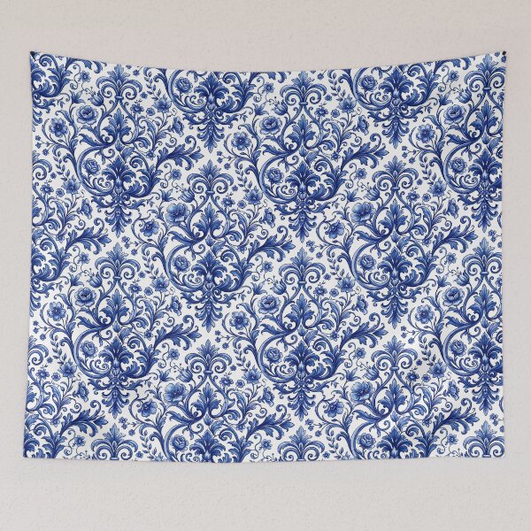 Item preview, Blue Baroque Ornamental Floral Pattern designed and sold by SplashTastic.