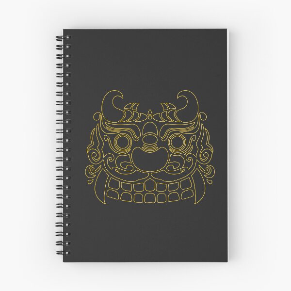 Item preview, Korean Guardian Lion Sticker | Gold Line Haetae on Black designed and sold by DaHaeStudio.