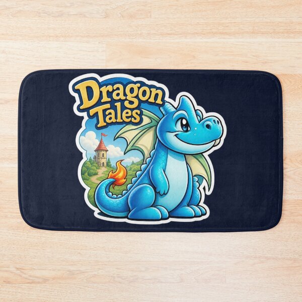 Item preview, Cute Blue Dragon Sticker: Whimsical Castle Path Adventure & Cartoon Fantasy Mascot Art designed and sold by Yasmine Mohammed.