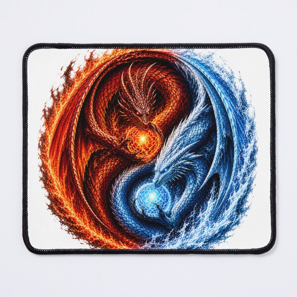 Item preview, Ice and Fire Dragon Yin Yang designed and sold by FyreHorse Designs.