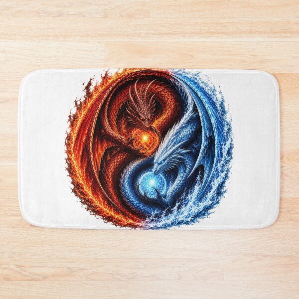 Item preview, Ice and Fire Dragon Yin Yang designed and sold by FyreHorse Designs.
