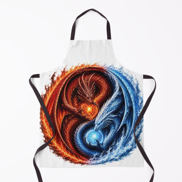 Item preview, Ice and Fire Dragon Yin Yang designed and sold by FyreHorse Designs.