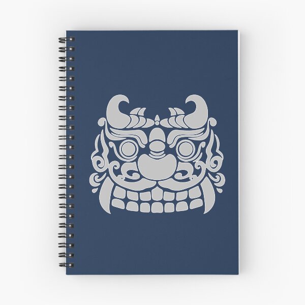 Item preview, Korean Guardian Lion Sticker | Silver on Navy Haetae Art designed and sold by DaHaeStudio.