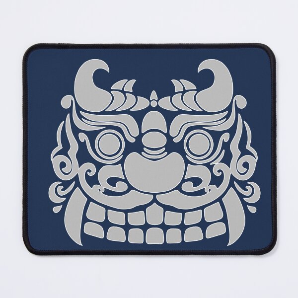 Item preview, Korean Guardian Lion Sticker | Silver on Navy Haetae Art designed and sold by DaHaeStudio.