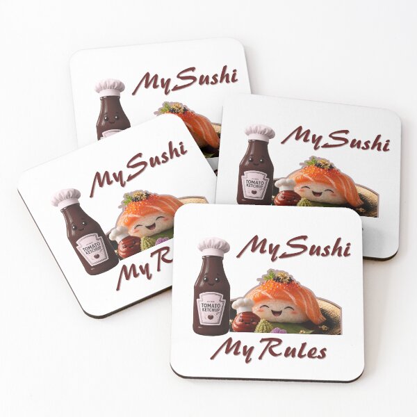 Item preview, My Sushi My Rules Funny Ketchup Lover Design designed and sold by فيلورا95.