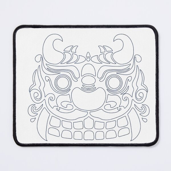 Item preview, Korean Guardian Lion Sticker | Navy Line Haetae on White designed and sold by DaHaeStudio.