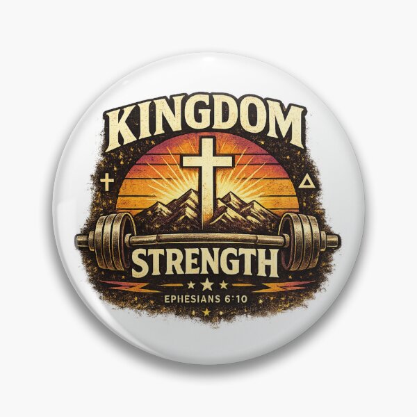 Item preview, Kingdom Strength – Christian Gym Faith Fitness Design | Ephesians 6:10 Cross Workout Shirt designed and sold by Ashes to Artistry.