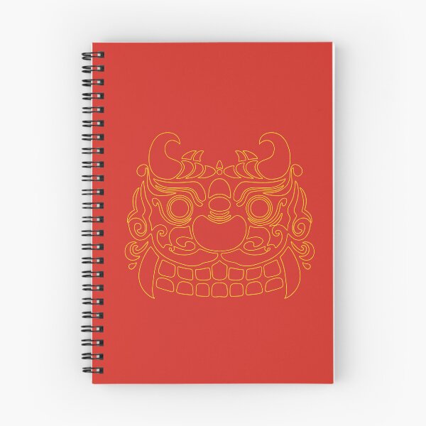 Item preview, Korean Guardian Lion Sticker | Gold Line Haetae on Red designed and sold by DaHaeStudio.