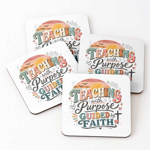 Item preview, Teaching With Purpose Guided By Faith | Christian Teacher Shirt | Retro Sunset Faith Tee | Inspirational Teacher Apparel designed and sold by Ashes to Artistry.