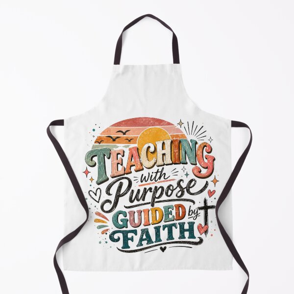 Item preview, Teaching With Purpose Guided By Faith | Christian Teacher Shirt | Retro Sunset Faith Tee | Inspirational Teacher Apparel designed and sold by Ashes to Artistry.