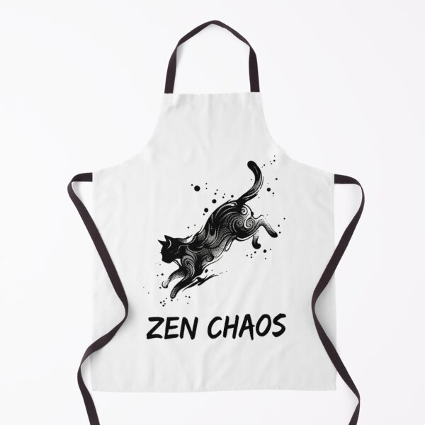 Item preview, Zen Chaos Abstract Tribal Line Art Cat Silhouette designed and sold by GiggleInkTees.