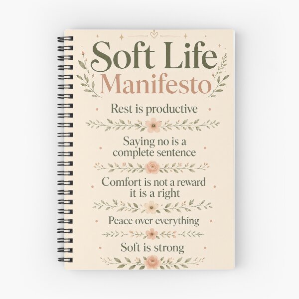 Item preview, Soft Life Manifesto Rest Is Productive Peace Over Everything – Elegant Typography Art | Soft Life Gift designed and sold by irfanshikh.