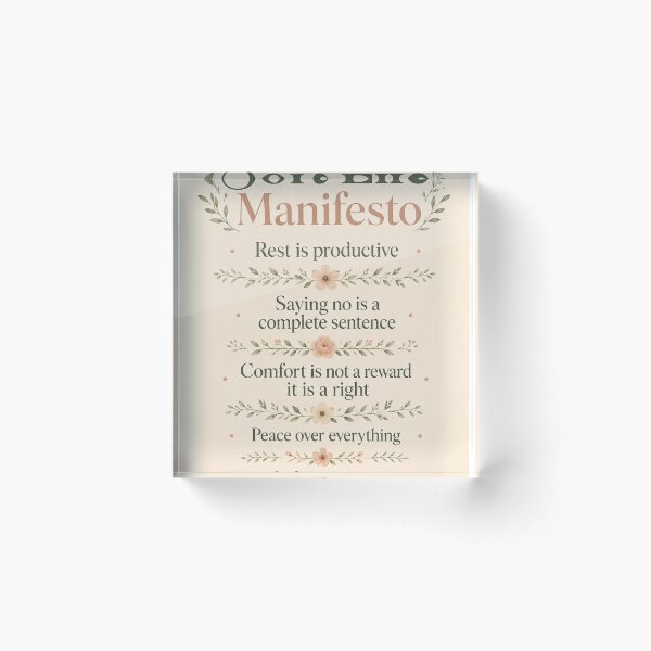 Item preview, Soft Life Manifesto Rest Is Productive Peace Over Everything – Elegant Typography Art | Soft Life Gift designed and sold by irfanshikh.