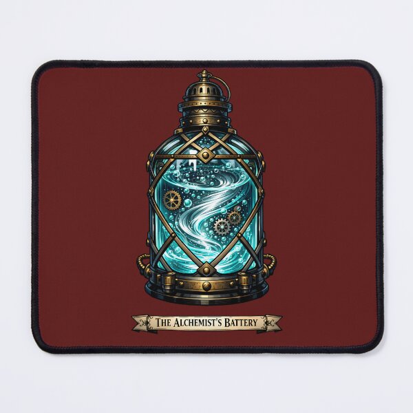 Item preview, The Alchemist's Battery | Gothic Steampunk Caged Apothecary Bottle Graphic Art designed and sold by Studio77-Gothic.