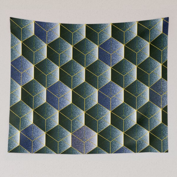 Item preview, Cyber Glass - 3D Transparent Cubes & Abstract Blue Geometry designed and sold by K Design Store.
