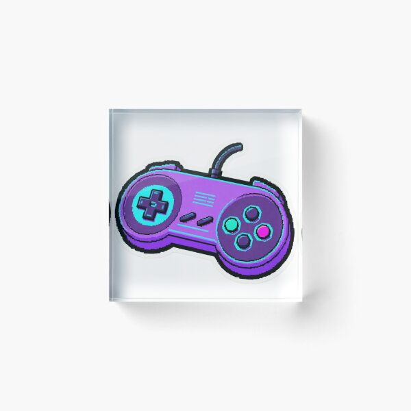 Item preview, Retro Gaming Controller Sticker | Neon Pixel Art SNES Gamer Gift designed and sold by Arg Designer.