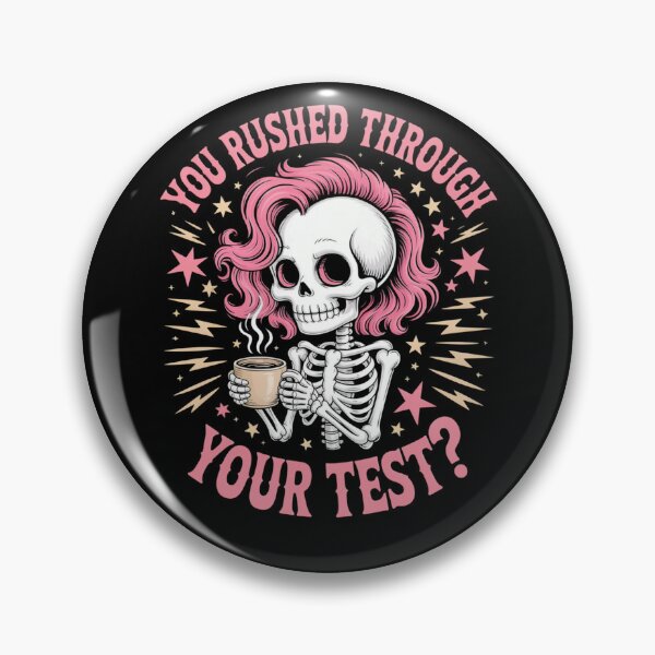 Item preview, Rushed Test Skeleton Coffee Student Exam Humor designed and sold by SuperAndSocial.