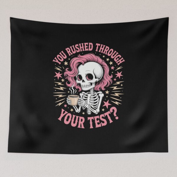 Item preview, Rushed Test Skeleton Coffee Student Exam Humor designed and sold by SuperAndSocial.