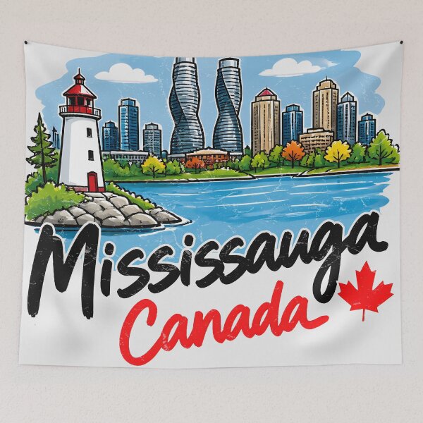 Item preview, Mississauga Ontario Canada Cute Watercolor Lakeshore  designed and sold by HowToCanadian.