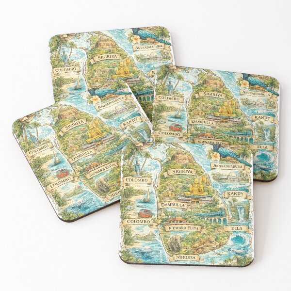 Item preview, Sri Lanka RETRO MAP designed and sold by Looplk.