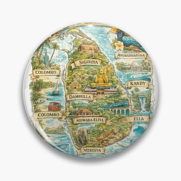 Item preview, Sri Lanka RETRO MAP designed and sold by Looplk.