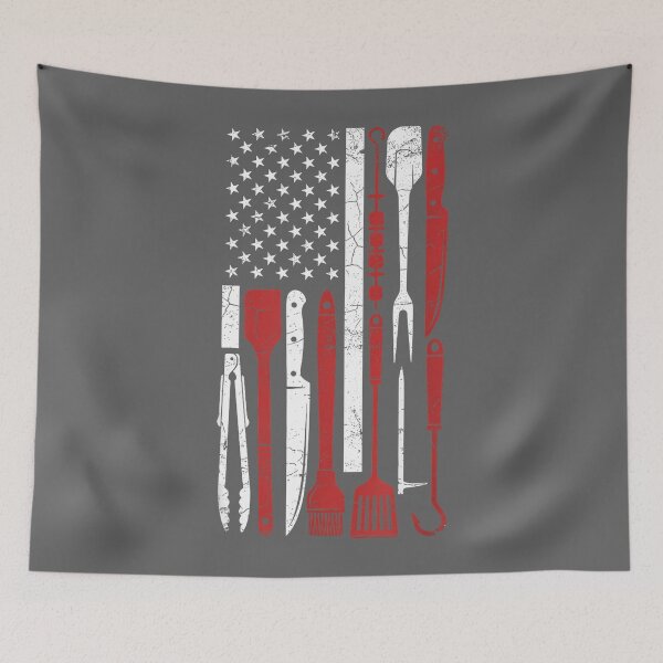 Item preview, BBQ American Flag Grilling Tools Barbecue Smoker Dad Grill designed and sold by KristineLi.