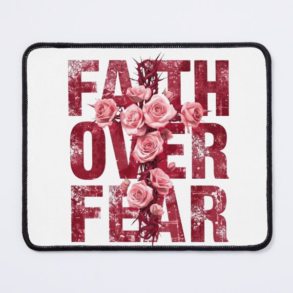 Item preview, Faith Over Fear Christian Floral Cross Vintage Typography Desi designed and sold by The craft.