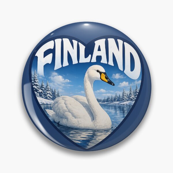 Item preview, Finland Whooper Swan - Winter Lake designed and sold by Myra365Art.