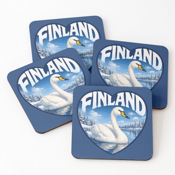 Item preview, Finland Whooper Swan - Winter Lake designed and sold by Myra365Art.