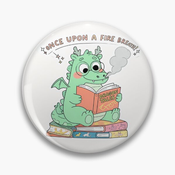 Item preview, Once Upon a Fire Breath: Cute Bookworm Dragon Sticker & Cozy Library Fantasy Art designed and sold by Yasmine Mohammed.