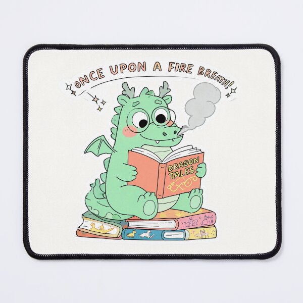 Item preview, Once Upon a Fire Breath: Cute Bookworm Dragon Sticker & Cozy Library Fantasy Art designed and sold by Yasmine Mohammed.