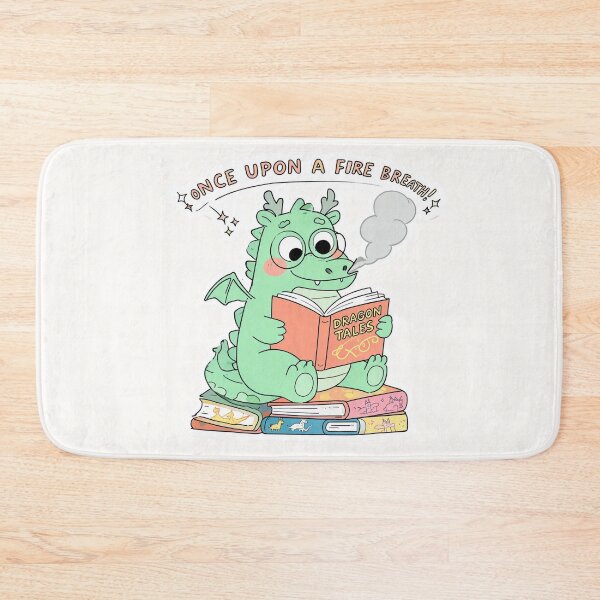 Item preview, Once Upon a Fire Breath: Cute Bookworm Dragon Sticker & Cozy Library Fantasy Art designed and sold by Yasmine Mohammed.