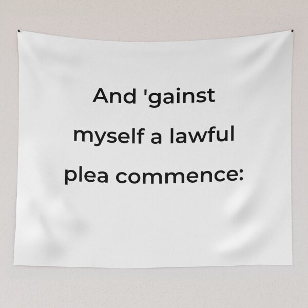 Item preview, "And 'gainst myself a lawful plea commence:" - print black designed and sold by ariksworld.