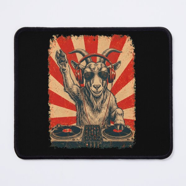 Item preview, Vintage DJ Goat With Headphones Art Animal Lover designed and sold by DoodleTortle.