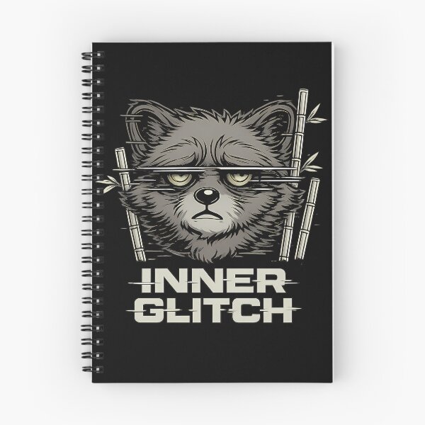 Aperçu de l'œuvre T-shirt Inner Glitch Raccoon, T-shirt streetwear Glitchcore, T-shirt graphique cyberpunk, Raton laveur zen esthétique, Mode Mental Static créée et vendue par clockedoutwearshop.