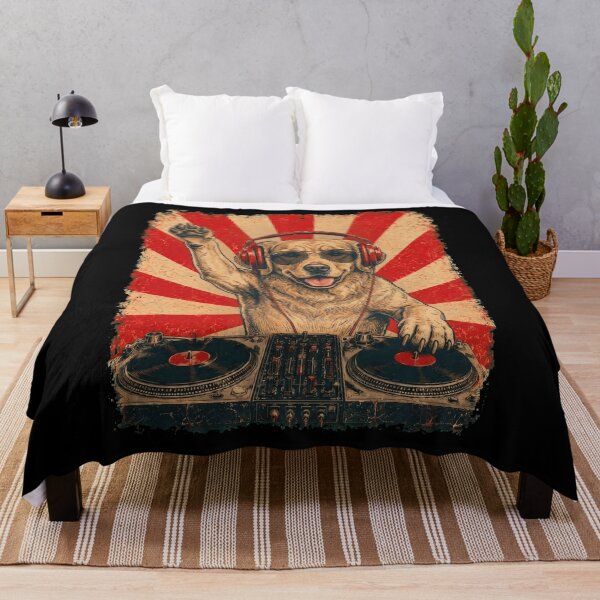 Item preview, Vintage DJ Golden Retriever With Headphones Art Dog Owner designed and sold by DoodleTortle.