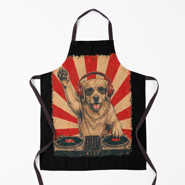 Item preview, Vintage DJ Golden Retriever With Headphones Art Dog Owner designed and sold by DoodleTortle.