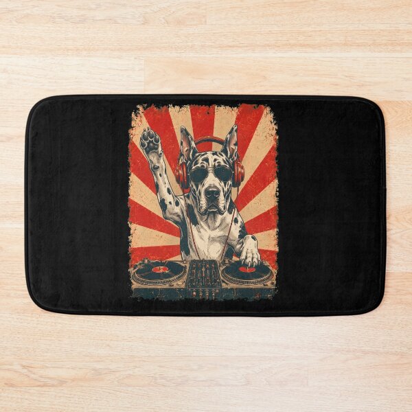 Item preview, Vintage DJ Great Dane With Headphones Art Dog Owner designed and sold by DoodleTortle.