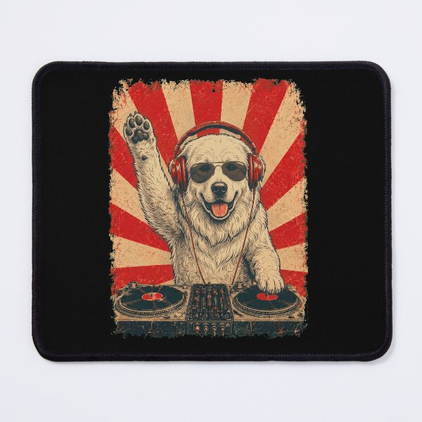 Item preview, Vintage DJ Great Pyrenees With Headphones Art Dog Owner designed and sold by DoodleTortle.