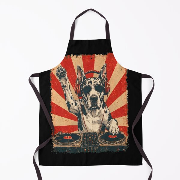 Item preview, Vintage DJ Great Dane With Headphones Art Dog Owner designed and sold by DoodleTortle.