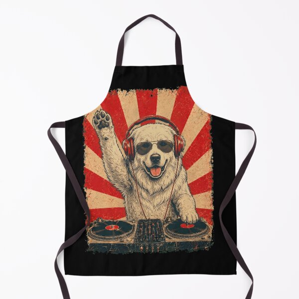 Item preview, Vintage DJ Great Pyrenees With Headphones Art Dog Owner designed and sold by DoodleTortle.