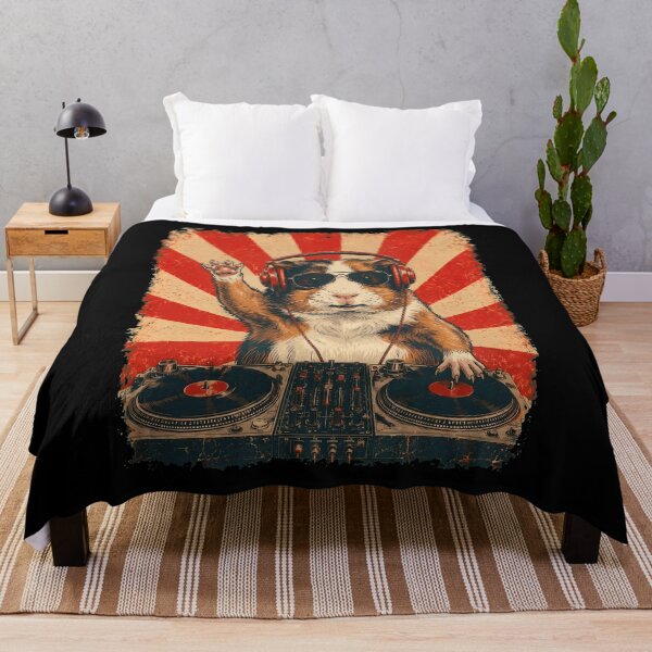 Item preview, Vintage DJ Guinea Pig With Headphones Art Animal Lover designed and sold by DoodleTortle.