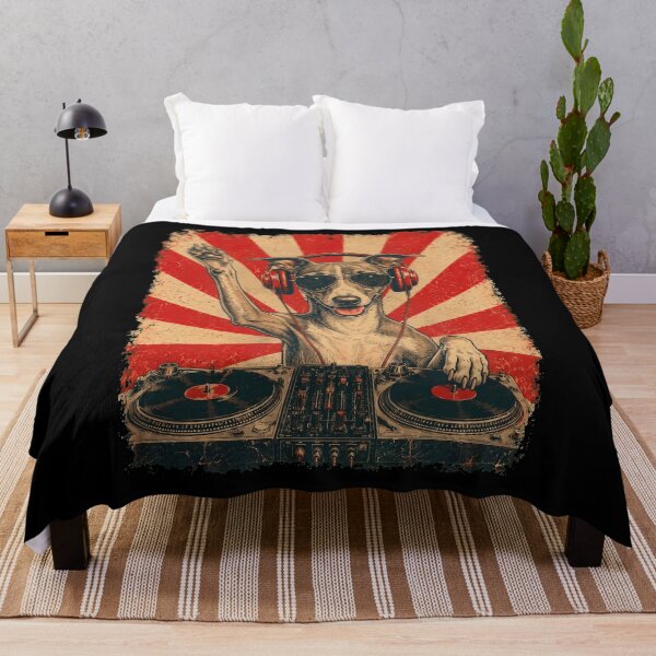 Item preview, Vintage DJ Greyhound With Headphones Art Dog Owner designed and sold by DoodleTortle.
